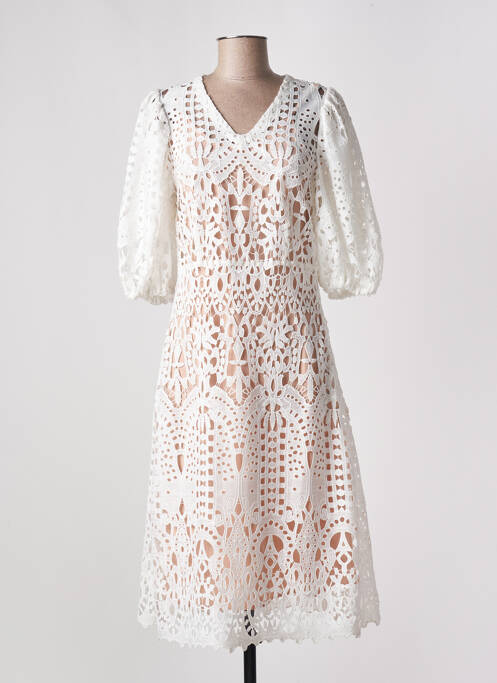 Robe mi-longue blanc ANGELA DAVIS pour femme