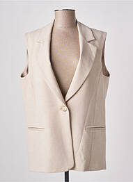 Veste casual col tailleur beige ANGELA DAVIS femme