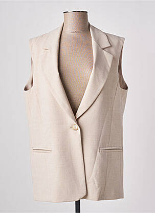 Veste casual col tailleur beige ANGELA DAVIS femme