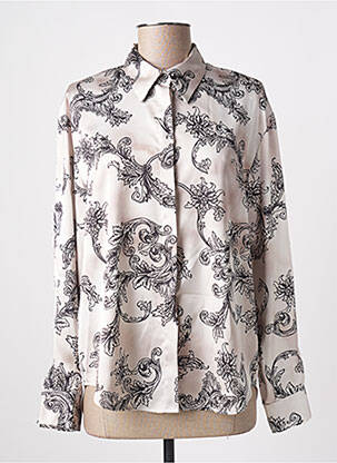 Chemisier imprimé fantaisie manches longues beige ANGELA DAVIS femme