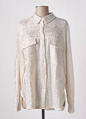 Chemisier coupe droite manches longues beige ANGELA DAVIS femme