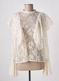 Top coupe fluide manches longues beige ANGELA DAVIS femme