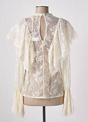 Top coupe fluide manches longues beige ANGELA DAVIS femme