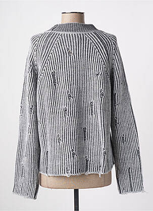Pull coupe droite manches longues gris ANGELA DAVIS femme