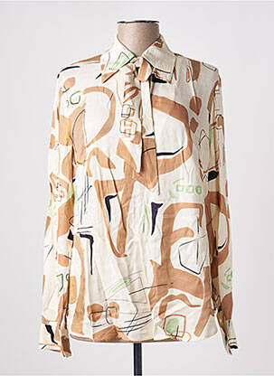 Blouse imprimé fantaisie manches longues beige DIANA GALLESI femme