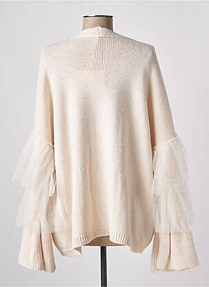 Gilet manches longues resserrée sur le bas beige ANGELA DAVIS femme