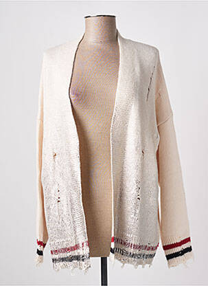 Gilet manches longues manches longues beige ANGELA DAVIS femme