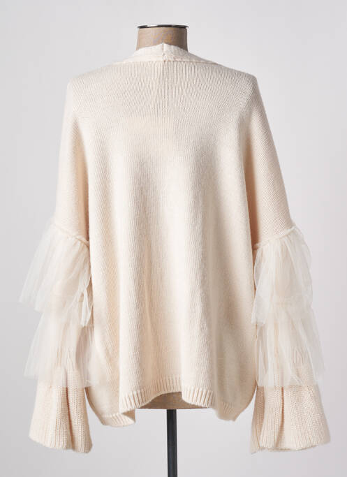 Gilet manches longues resserrée sur le bas beige ANGELA DAVIS femme