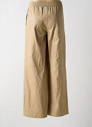 Pantalon large poches taille haute beige ANGELA DAVIS femme