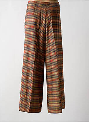 Pantalon large fermeture zippée sous rabat boutonné taille haute orange DIANA GALLESI femme