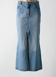 Jupe longue coupe droite bleu ANGELA DAVIS femme