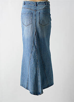 Jupe longue coupe droite bleu ANGELA DAVIS femme
