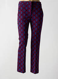 Pantalon droit stretch taille haute violet ANGELA DAVIS femme