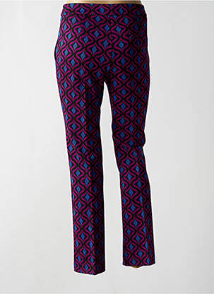 Pantalon droit stretch taille haute violet ANGELA DAVIS femme