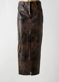 Jupe longue imprimé fantaisie marron KING KONG femme