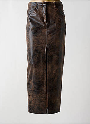 Jupe longue imprimé fantaisie marron KING KONG femme