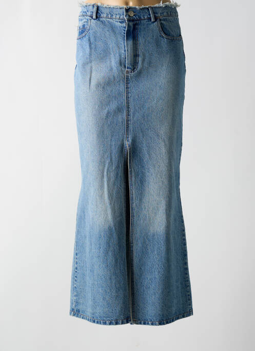 Jupe longue coupe droite bleu ANGELA DAVIS femme