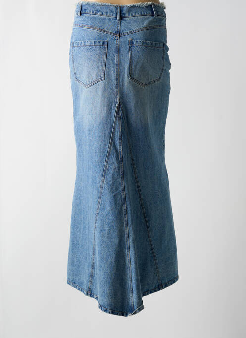 Jupe longue coupe droite bleu ANGELA DAVIS femme