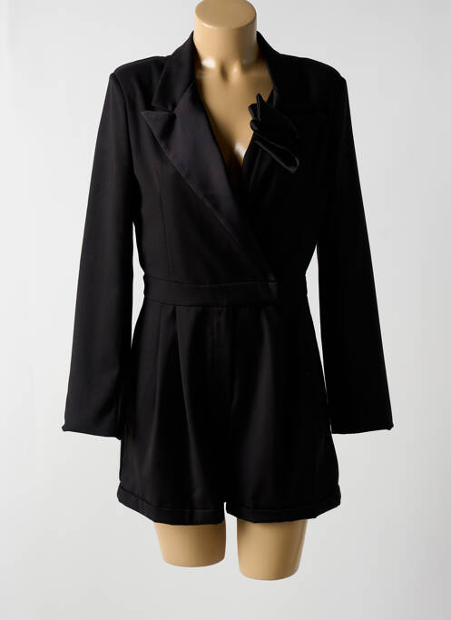 Combishort poches manches longues noir ANGELA DAVIS femme