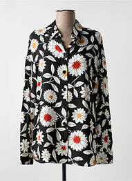 Chemisier imprimé fleurs manches longues noir ZYGA femme