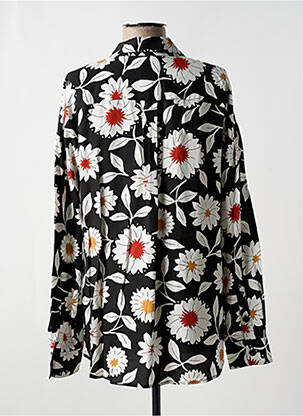 Chemisier imprimé fleurs manches longues noir ZYGA femme