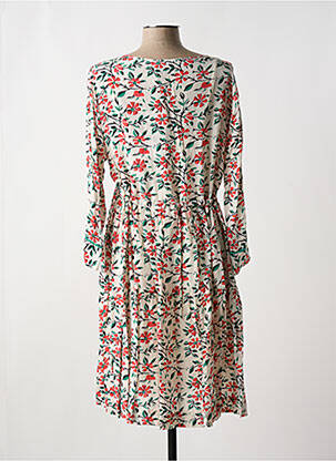 Robe mi-longue imprimé fleurs manches longues blanc STELLA FOREST femme