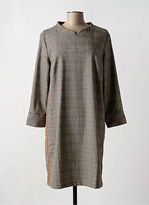 Robe mi-longue manches longues manches longues beige SIGNE NATURE femme