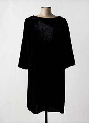 Robe mi-longue manches 3/4 manches 3/4 noir ZYGA femme