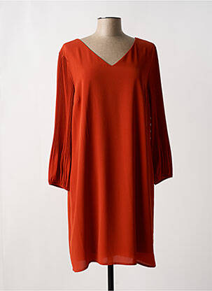 Robe mi-longue orange SIGNE NATURE pour femme