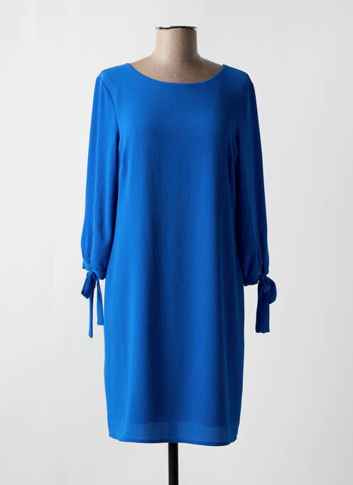 Robe mi-longue coupe fluide manches longues bleu SIGNE NATURE femme