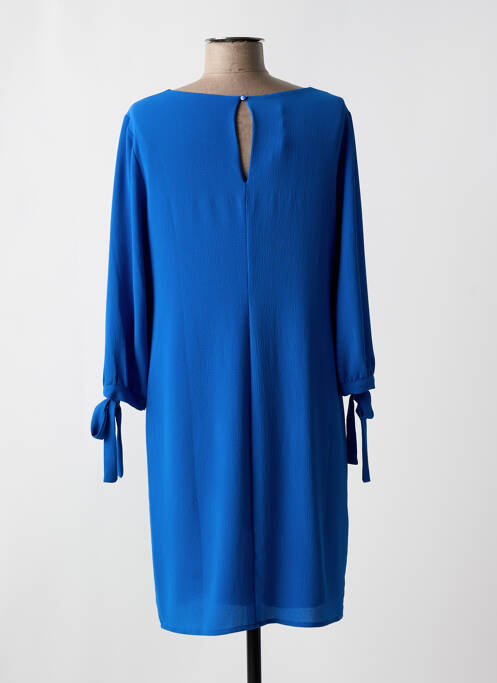Robe mi-longue coupe fluide manches longues bleu SIGNE NATURE femme