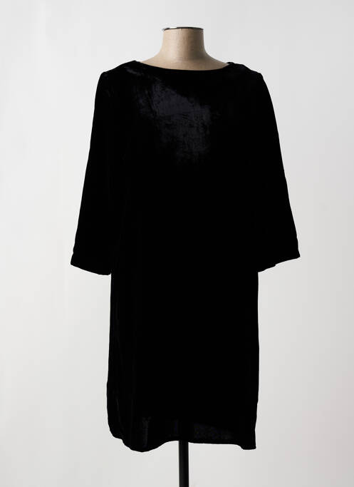 Robe mi-longue manches 3/4 manches 3/4 noir ZYGA femme