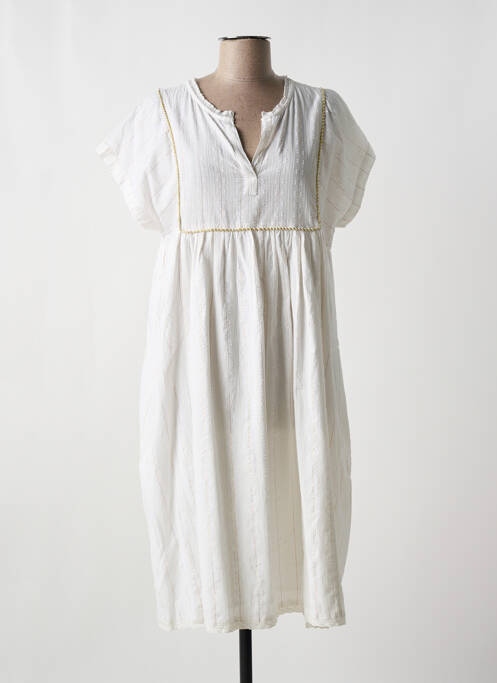 Robe mi-longue blanc CHICOSOLEIL pour femme