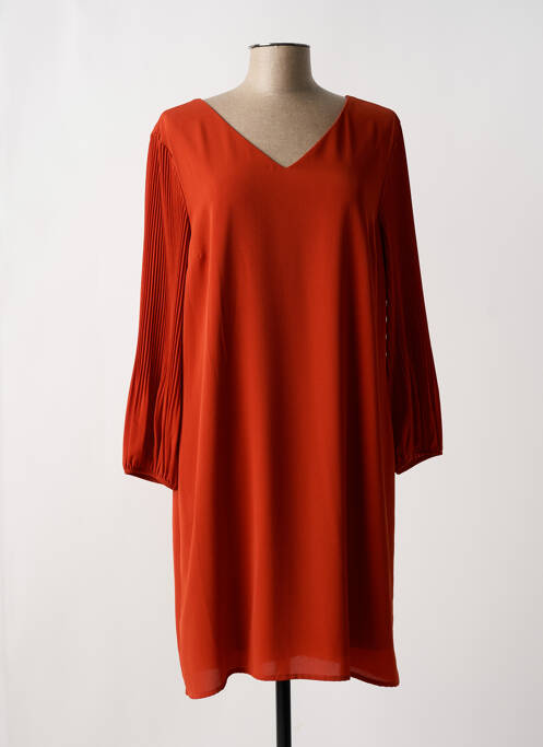 Robe mi-longue orange SIGNE NATURE pour femme