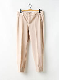 Pantalon droit fermeture zippée sous rabat avec crochet taille normale beige CLOSED femme