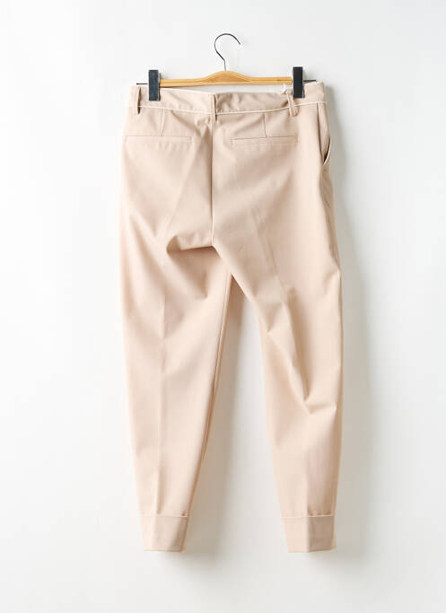 Pantalon droit fermeture zippée sous rabat avec crochet taille normale beige CLOSED femme