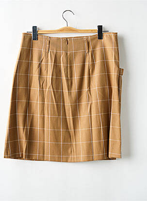 Jupe courte fermeture zippée au dos marron PENNYBLACK femme