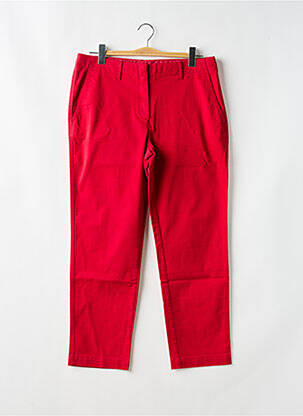 Pantalon chino tissage popeline taille normale rouge TOMMY HILFIGER femme
