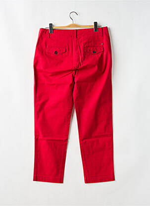 Pantalon chino tissage popeline taille normale rouge TOMMY HILFIGER femme