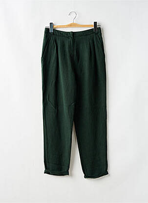 Pantalon droit taille à pinces taille haute vert ZYGA femme