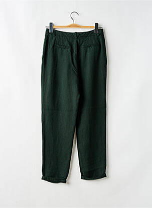 Pantalon droit taille à pinces taille haute vert ZYGA femme