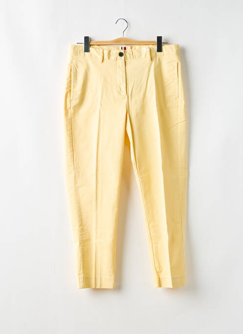 Pantalon chino tissage popeline taille normale jaune TOMMY HILFIGER femme