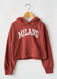 Sweat-shirt à capuche stretch manches longues orange KIDS ONLY fille