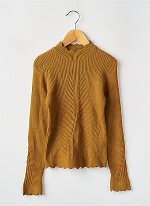 Pull tissage côtelé manches longues jaune NAME IT fille