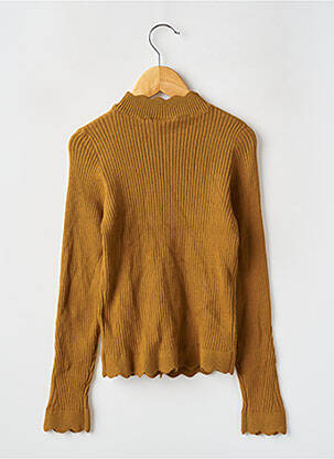 Pull tissage côtelé manches longues jaune NAME IT fille