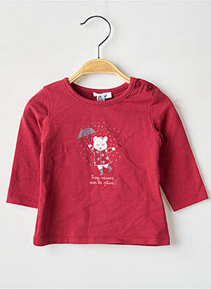 T-shirt coupe cintrée manches longues rouge ABSORBA fille