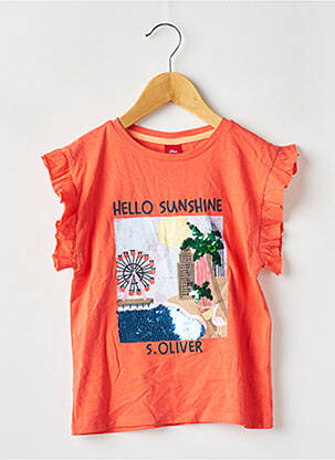 T-shirt stretch manches courtes orange S.OLIVER fille