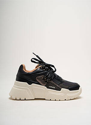 Baskets matière lisse talon de 4 à 6cm noir VICTORIA femme