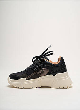 Baskets matière lisse talon de 4 à 6cm noir VICTORIA femme