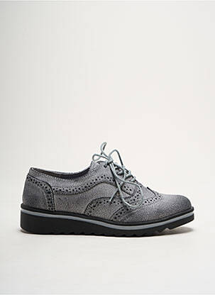 Derbies bout rond talon plat jusqu'à 3cm gris LPB femme
